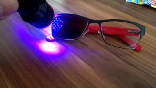 Transition glasses under UV Light