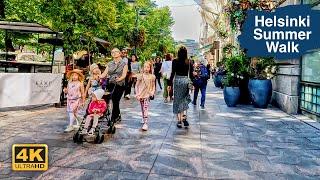 Summer Walk in Helsinki City Center  4K Walk in Finland