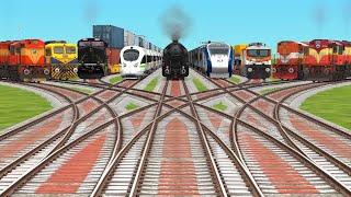 9️⃣ Amtrak Trains Crossings || types of trains || train videos indian railways  || train video game