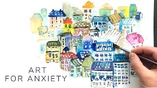 Relaxing Stay At Home Watercolours (Easy Beginners) l Art for Anxiety