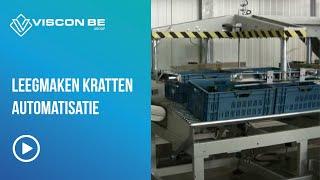 Leegmaken kratten - automatisatie / Emptying of crates - automation - Topa Jabbeke