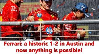 F1 Austin GP: a thrilling 1-2 for Ferrari! Red Bull & McLaren 20s behind and the dream is alive!