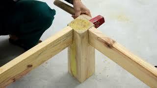 Simple But Wonderful Woodworking From Dry Stumps // Build A Sturdy And Easy Bed With Simple Joints