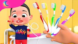 5 Finger Family Good Habits tooth brush routine Song | BluLoo Nursery Rhymes & Kids Songs