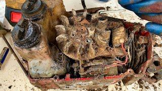 Shock was discovered when Restoration an old rusty chainsaw