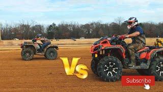 Can Am outlander XMR 1000 VS Polaris Sportsman 1000 XP Which is Faster at Busco Beach Drag Race?