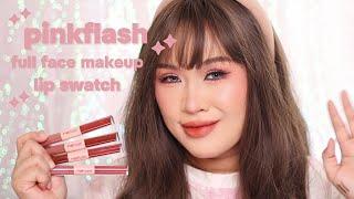 PINKFLASH  full face makeup + 2in1 Dual ended lipstick swatches OMBRE lips