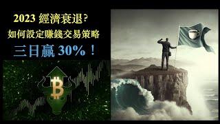 2023年經濟衰退恐慌下的賺錢交易策略 -以比特幣概念為例｜3個交易日贏 30% [CC 中文字幕]