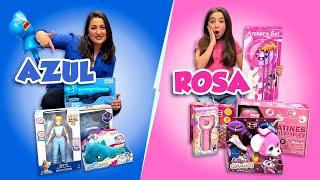 24 HORAS COMPRANDO TODO EN AZUL VS ROSA !   #laracampos