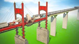 Train DLC vs Suspension Bridge | Teardown