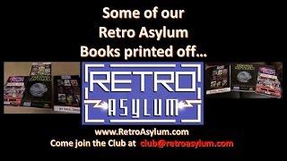 Retro Asylum books shown  as physical books