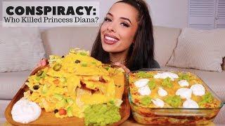 NACHOS AND CHEESY QUESADILLA CASSEROLE MUKBANG