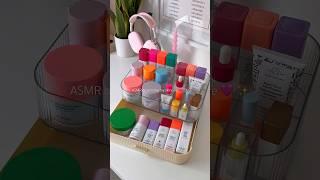 ASMR aesthetic skincare organizing 🩷 #aesthetic #skincare #asmr #asmrsounds #organization