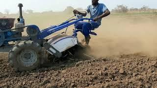 Walking Tractor in Action   - Rotavator