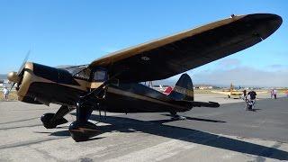 Flight in Stinson V77 Reliant (AT-19) "Gull Wing" N69357 West Coast Cub Fly-In Lompoc Airport GoPro