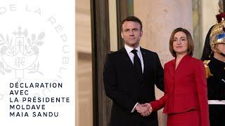 Déclaration du Président Emmanuel Macron et de la Présidente de Moldavie, Maia Sandu.