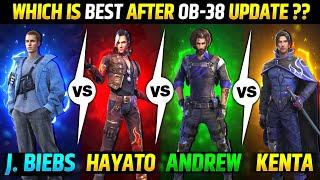 J. BIEBS VS HAYATO VS ANDREW VS KENTA FULL COMPARISON|| WHICH IS BEST CHARACTER AFTER UPDATE ??