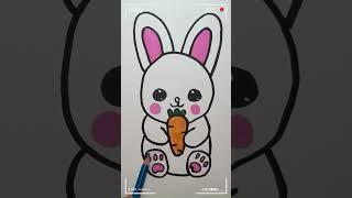 How to draw Rabbit  | Rabbit drawing painting coloring for kids easy #shorts