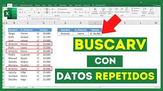 Función BUSCARV con DATOS REPETIDOS en ExcelENCONTRAR el 2do, 3ero, 4to… VALOR COINCIDENTE