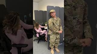 Military husband surprises wife at work! #Shorts