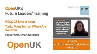 OpenUK Future Leaders talk, Amanda Brock, OpenUK, Open Source: Where Are We Now, 26th June 2020