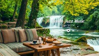 Gentle Jazz Vibes in a Tropical Retreat: Relax with Coffee, Jazz and Stunning Waterfall Views