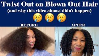 Natural Hair Styles for Women Over 40 & 50 - Twist Out on Blown Out Hair