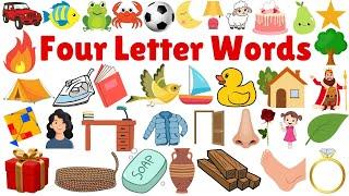 Four Letter Words | Letter Words List  | Letter Words Kids Education Video || 4 Letters words  ️