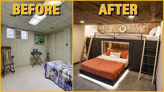 BEDROOM MAKEOVER Start to Finish - DIY Lake House BUNK ROOM