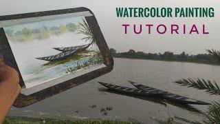 Watercolor Painting Tutorial // How to make a watercolor painting // outdoor painting