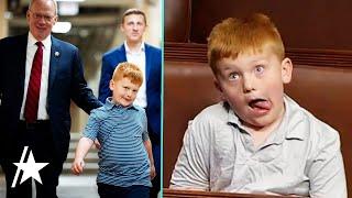 Congressman’s Son STEALS THE SHOW w/ Silly Faces During Dad’s LIVE Speech