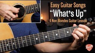 4 Non Blondes "What's Up" Guitar Lesson - Rhythm & Lead Tutorial!