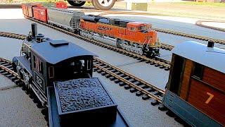 A Huge New Model Train Layout With 8 G-scale Trains