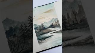 Mountain Landscape Watercolour