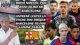 Barcelone nan Gwo Konfli ak Lespay pou Lamine Yamal| Move Nouvel pou Dani Olmo| Vitor Roque Pale