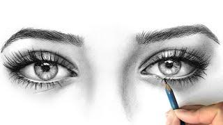 HOW TO DRAW AN EYE? LET'S DRAW BOTH OF THEM! Realistic pencil drawing tutorial