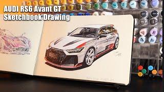 Audi RS6 GT Sketchbook Car Drawing