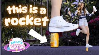 Emily's Science Lab - Soda Can Rocket - Physics Experiment