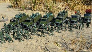 Army Men: Big Green Army Convoy Attack on Grey Army (Army men stopmotion)#stopmotion