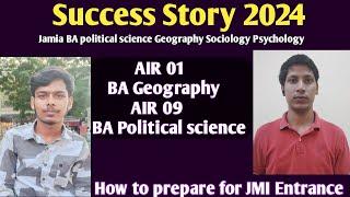 Topper's Talk JMI BA Political science BA Geography Rank 01! Jamia Ba Entrance 2025 syllabus 2025