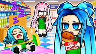 Working at a GROCERY STORE in Roblox!