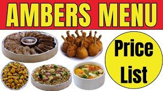 Ambers Menu 2024 Price List | Amber Delivery Number | Phone Number | Address