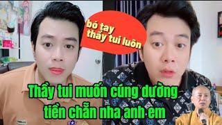 cười với đệ tử bó tay thầy Thích Chân Quang muốn cúng dường tiền chẵn