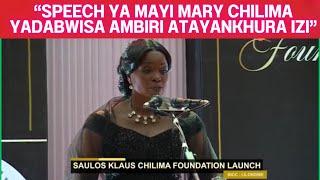 ZOMWE WAYANKHULA MARY CHILIMA LERO KU LAUNCH YA SKC FOUNDATION ZADABWISA ANTHU ATAYANKHULA ZA IMFA