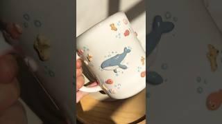 Handmade whale clay mug  #Shopsmalluk #smallbusinessuk #supportsmalluk #claymug #handmademug