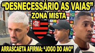 “DESNECESSÁRIO AS VAIAS” ARRASCAETA FALA SOBRE VOLTA CONTRA PEÑAROL “JOGO DO ANO” ZONA MISTA DO FLA!