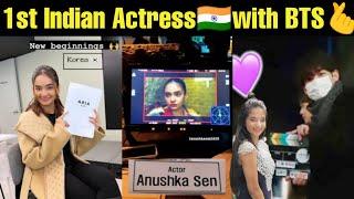 1st Indian Actress With BTS 🫰 Anushka Sen Record in Korea  Indian in South Korea #anushkasen#bts