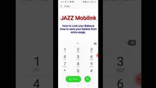 JAZZ Mobilink,How to save or Lock your balance