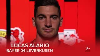 Lucas Alario of Bayer 04 Leverkusen on national duty with Lionel Messi