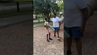 Big boy steals gel blaster from friend at the park #shorts